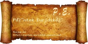 Péntek Euridiké névjegykártya